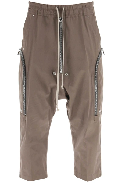 Shop Rick Owens 'bauhaus Bela' Cropped Cargo Pants In Organic Cotton Men In Cream