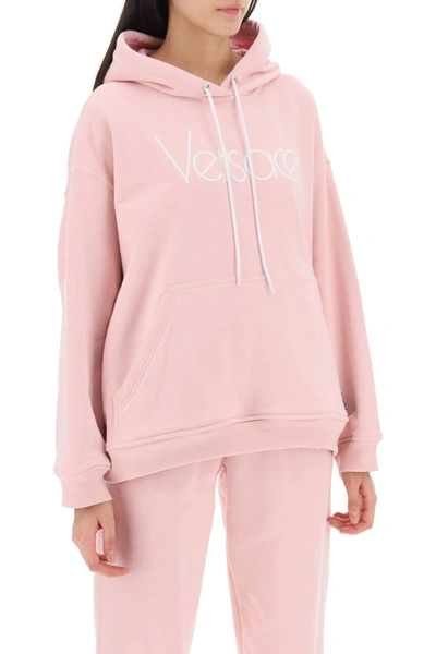 Shop Versace Hoodie With 1978 Re-edition Logo Women In Pink
