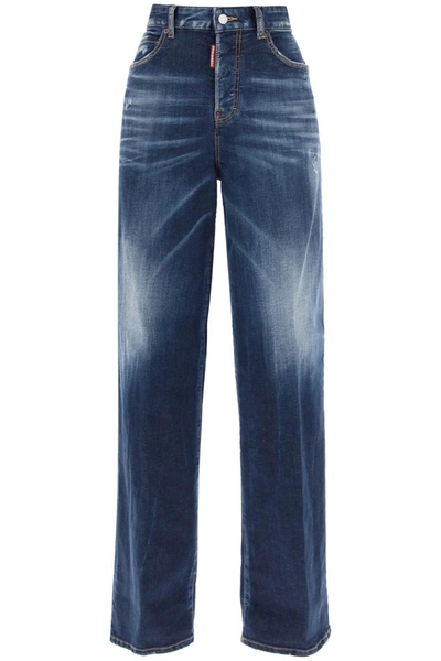 Shop Dsquared2 Dark Everyday Wash Traveller Jeans In Blue
