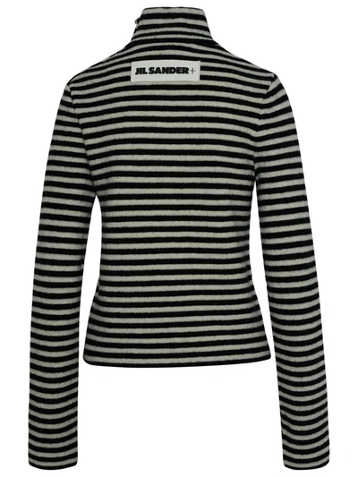 Shop Jil Sander Striped Turtleneck Sweater In Black