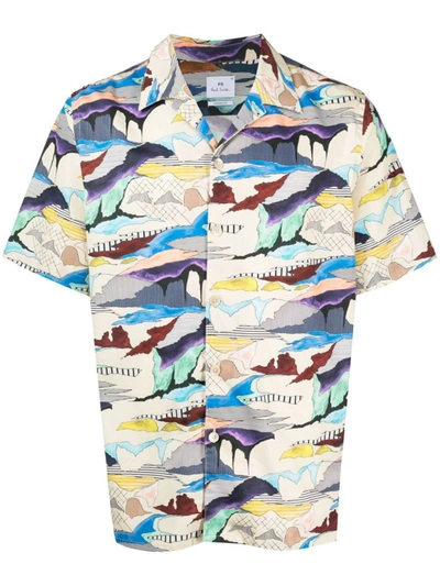 Shop Ps By Paul Smith Ps Paul Smith Printed Casual Shirt In White