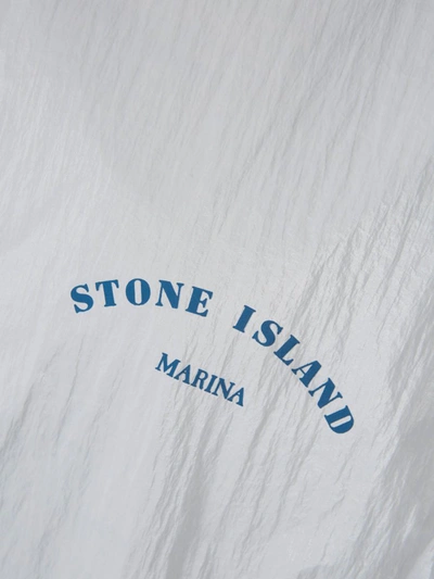 Shop Stone Island Navy Logo Jacket In Sky Blue