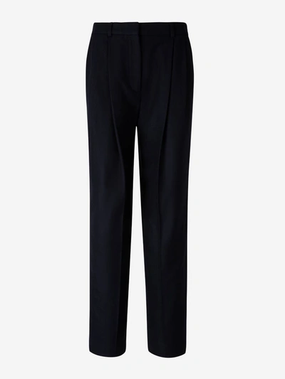Shop Totême Double Stepped Pants In Straight Legs