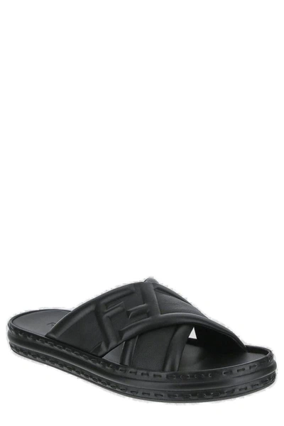 Shop Fendi Sandals In Nero