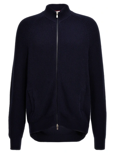 Shop Brunello Cucinelli Knit Cardigan Sweater, Cardigans In Blue