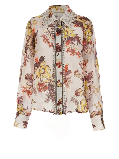 Shop Zimmermann Matchmaker Tropical Shirt, Blouse In Multicolor
