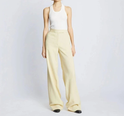 Shop Proenza Schouler Viscose Suiting Pants In Parchment Yellow In Multi