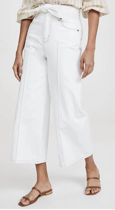 Shop Joie Gadina Belted Wide Leg Pants In White