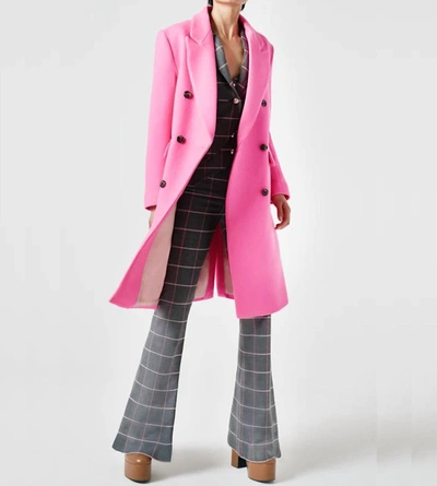 Shop Smythe Db Overcoat In Hot Pink