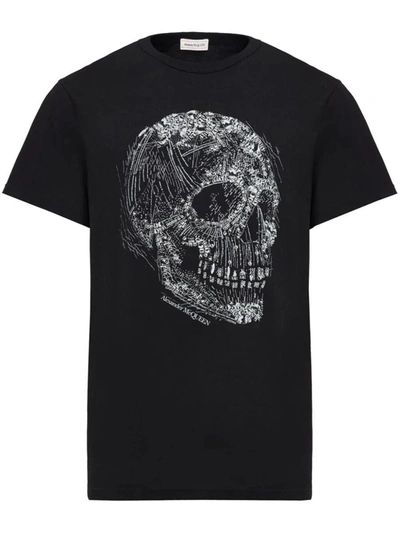 Shop Alexander Mcqueen T-shirt With Print Clothing In Black