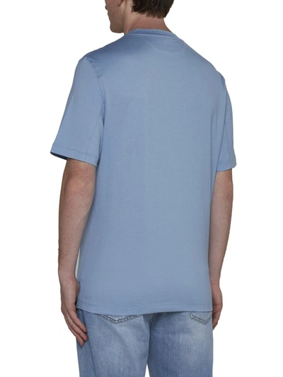 Shop Brunello Cucinelli T-shirts And Polos In Turquoise