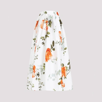 Shop Erdem Volume Midi Skirt In White