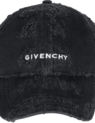 Shop Givenchy Embroidered Cap In Cotton In Black