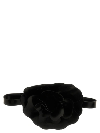 Shop Philosophy Di Lorenzo Serafini Flower Choker Necklace In Black