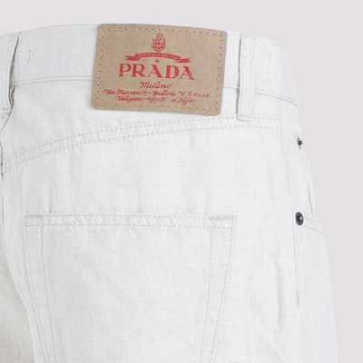 Shop Prada 5 Pockets Pants In Nude & Neutrals