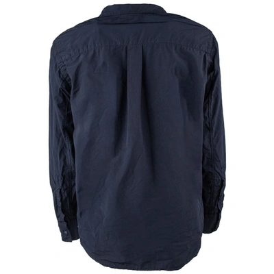 Shop Aspesi Dark Blue Nylon Shirt