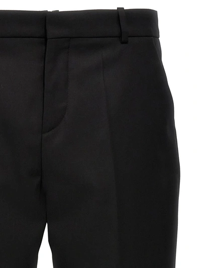 Shop Balmain Wool Tailored Trousers In Black