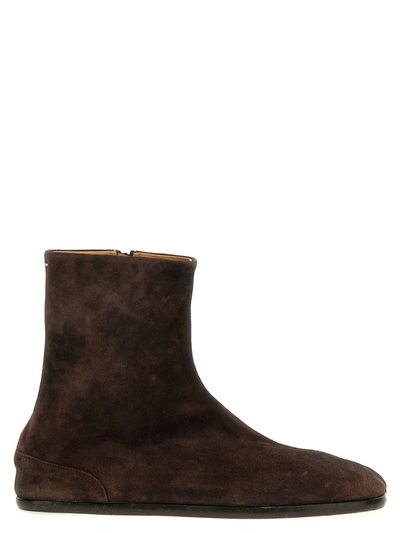 Shop Maison Margiela 'tabi' Ankle Boots In Brown