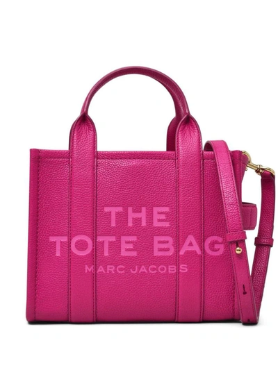 Shop Marc Jacobs The Leather Small Tote  Bags In Pink & Purple
