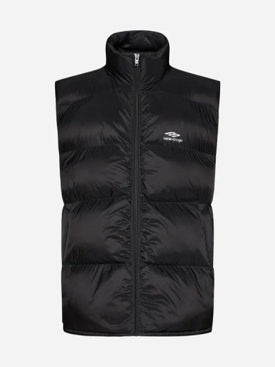 Shop Balenciaga Quilted Nylon Puffer Vest In Black