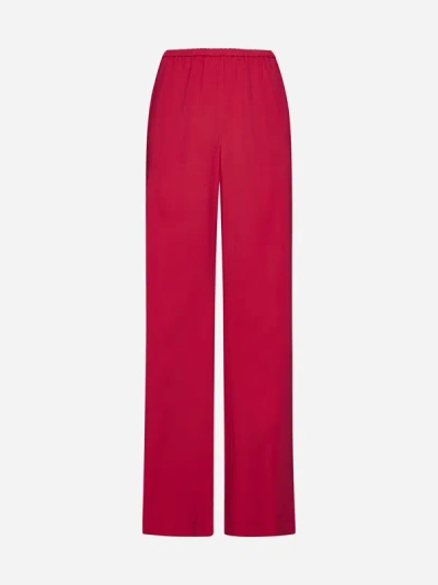 Shop Forte Forte Viscose Cady Flared Trousers In Watermelon