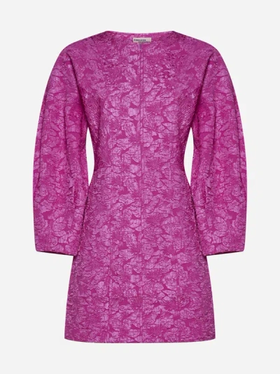Shop Baum Und Pferdgarten Amyra Floral Jacquard Mini Dress In Rose Violet