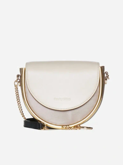 Shop See By Chloé Mara Evening Leather Clutch Bag In Motty Grey