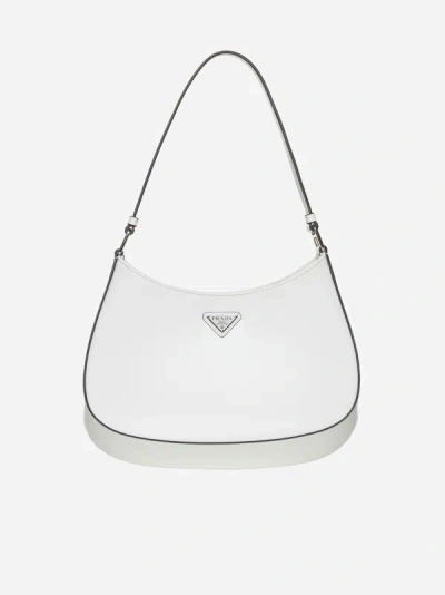 Shop Prada Cleo Leather Bag In White