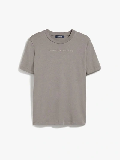 Shop 's Max Mara Jersey T-shirt With Print In Medium Grey
