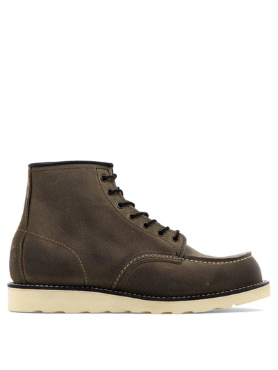 Shop Red Wing Shoes "classic Moc Toe" Lace-up Boots In Grey