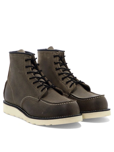 Shop Red Wing Shoes "classic Moc Toe" Lace-up Boots In Grey
