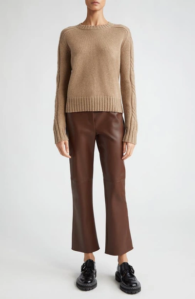 Max Mara Sublime Faux Leather Kick-flare Trousers In Tobacco