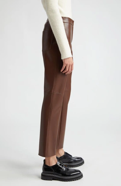 Shop Max Mara Sublime Coated Jersey Flare Leg Ankle Pants In Tobacco