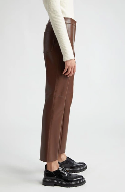 Max Mara Sublime Faux Leather Kick-flare Trousers In Tobacco