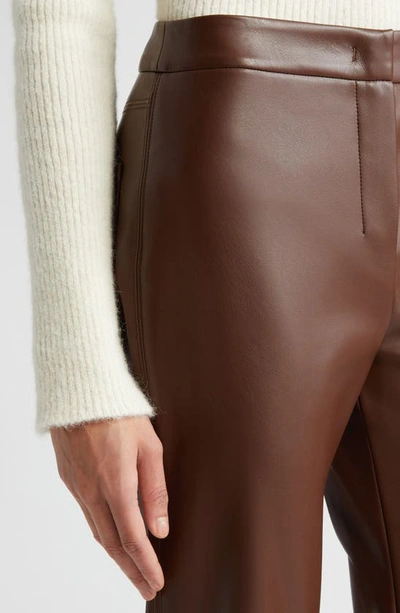 Max Mara Sublime Faux Leather Kick-flare Trousers In Tobacco