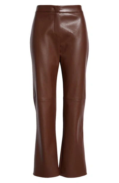 Max Mara Sublime Faux Leather Kick-flare Trousers In Tobacco