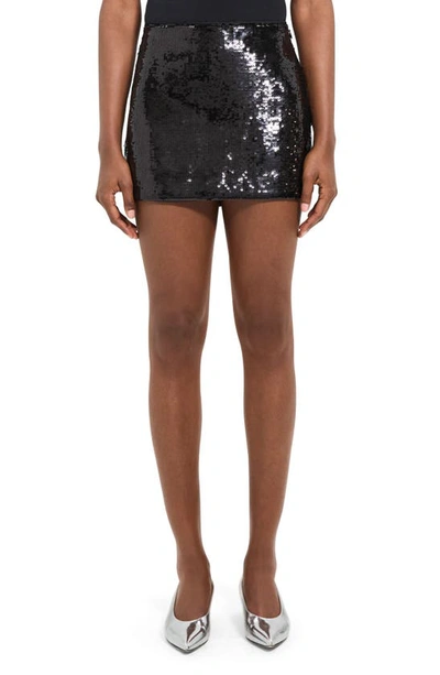 Shop Theory Sequin Miniskirt In Black