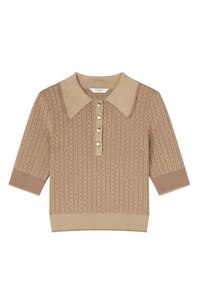 Shop Lk Bennett Rosey Short Sleeve Sweater In Camel