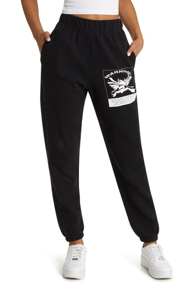 Shop Boys Lie Up In Smoke Cotton Graphic Sweatpants In Black
