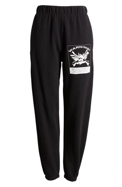 Shop Boys Lie Up In Smoke Cotton Graphic Sweatpants In Black
