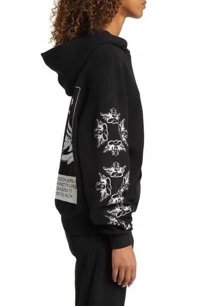 Shop Boys Lie Up In Smoke Cotton Graphic Hoodie In Black