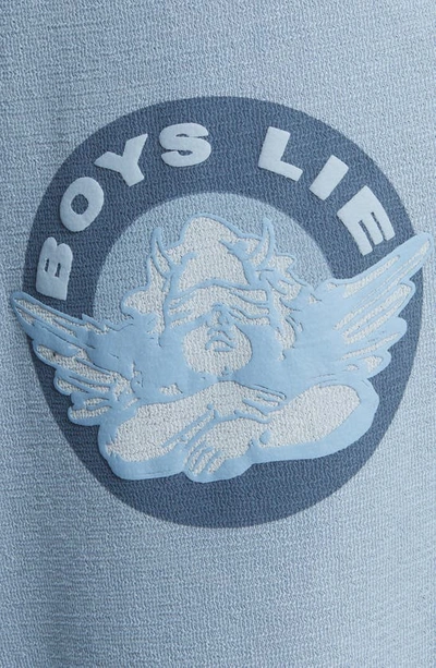 Shop Boys Lie Blindsided Cotton Wide Leg Graphic Sweatpants In Navy