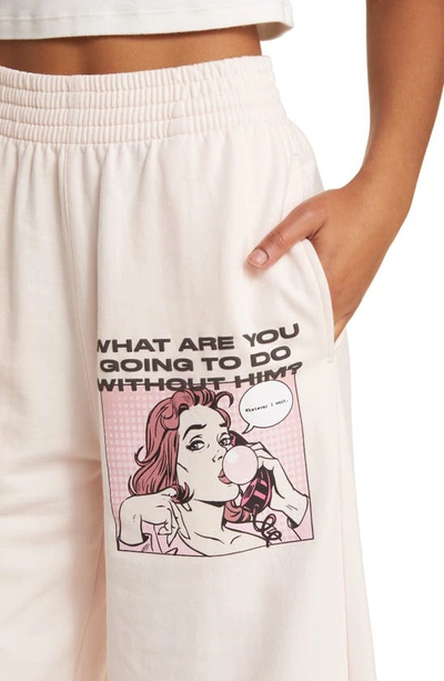 Shop Boys Lie What Are You Going To Do Cotton Wide Leg Sweatpants In Pink