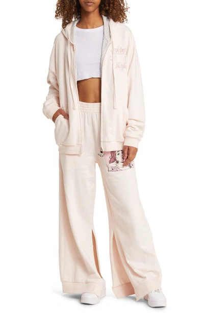 Shop Boys Lie What Are You Going To Do Cotton Wide Leg Sweatpants In Pink