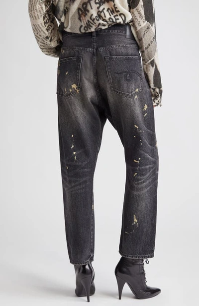 Shop R13 Crossover Paint Splatter Jeans In Eton Black Selvedge