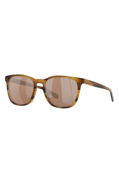 Costa Del Mar Sullivan 53mm Mirrored Square Sunglasses In Beige