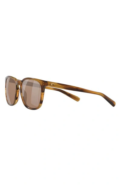 Costa Del Mar Sullivan 53mm Mirrored Square Sunglasses In Beige