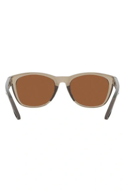 Shop Costa Del Mar Aleta 54mm Mirrored Polarized Round Sunglasses In Crystal Beige