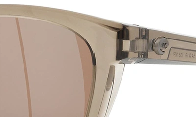 Shop Costa Del Mar Aleta 54mm Mirrored Polarized Round Sunglasses In Crystal Beige