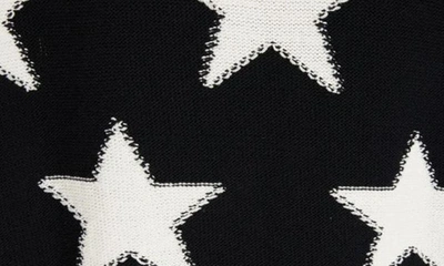 Shop Balmain Star Jacquard Polo Sweater In Eer Black/ Natural